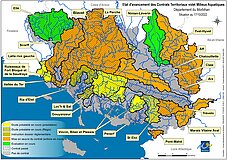 Carte avancement des Contrats Territoriaux Milieux Aquatiques